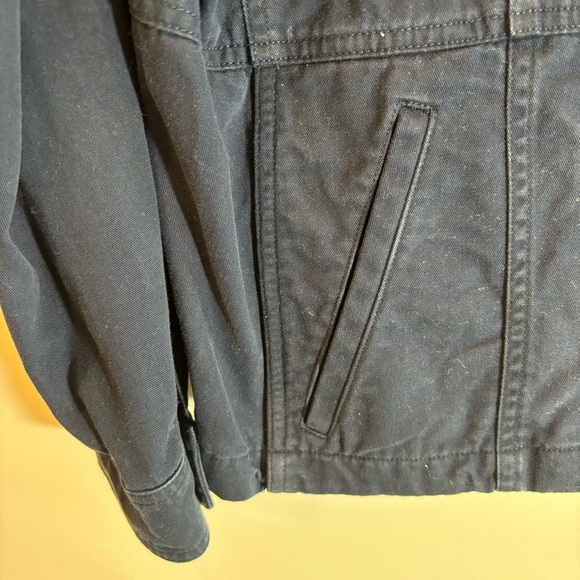 LAUREN NAVY SUPPLY Company Sz L Canvas Jacket 100% Cotton Snap Buttons Pockets - Picture 6 of 11